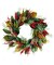 24" Un-Lit Mixed Leaves & Berries Green Wreath – Classic Christmas Decoration